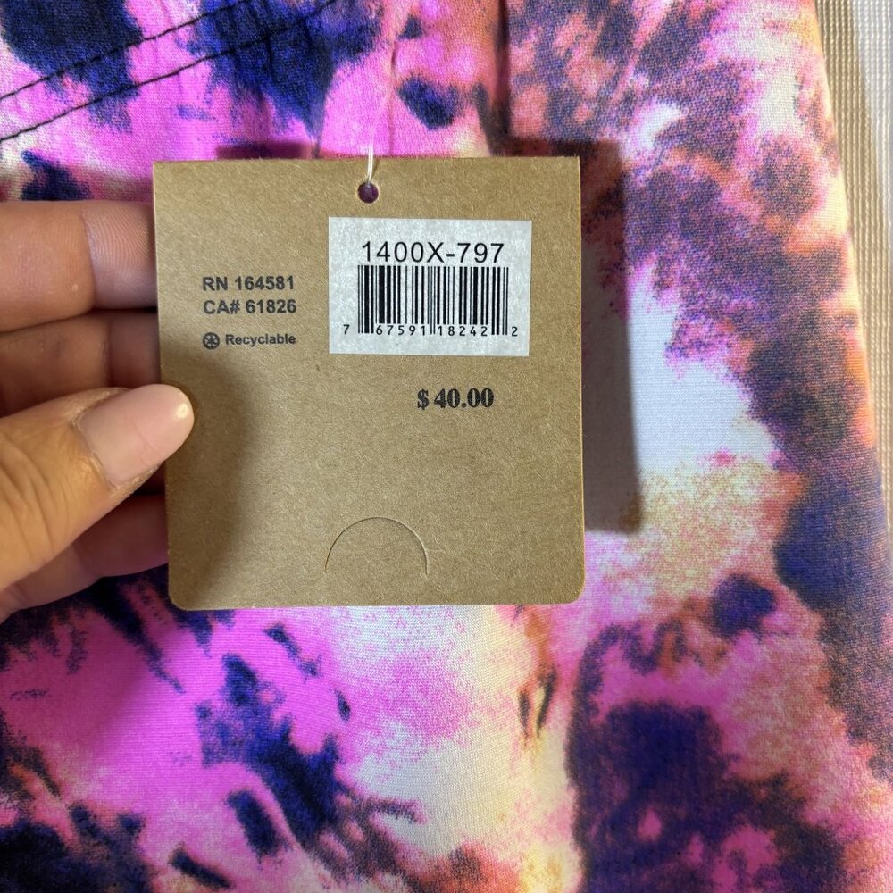 Tie-Dye Just Cozy XL Tall 4-Way Stretch Leggings Soft Comfortable Elastic Waist - Picture 4 of 10